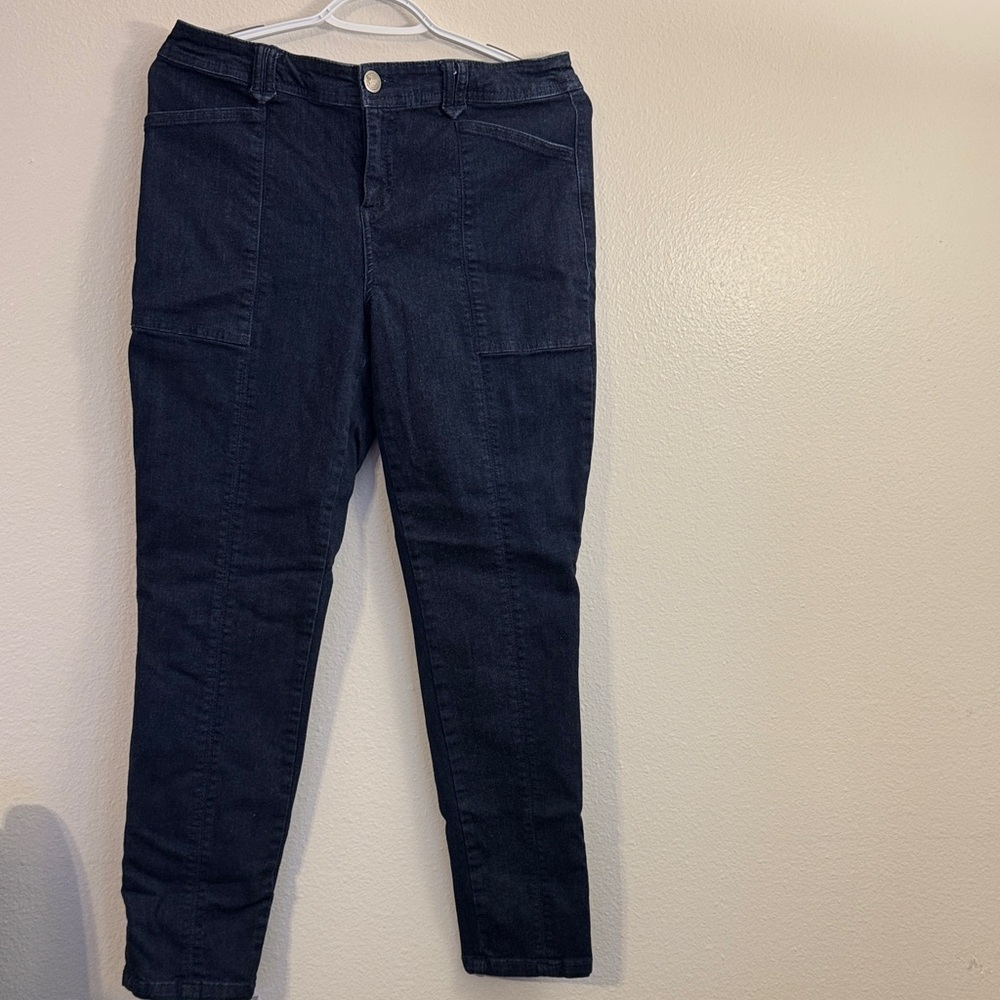 Natural Reflections Dark Blue Cropped Jeans